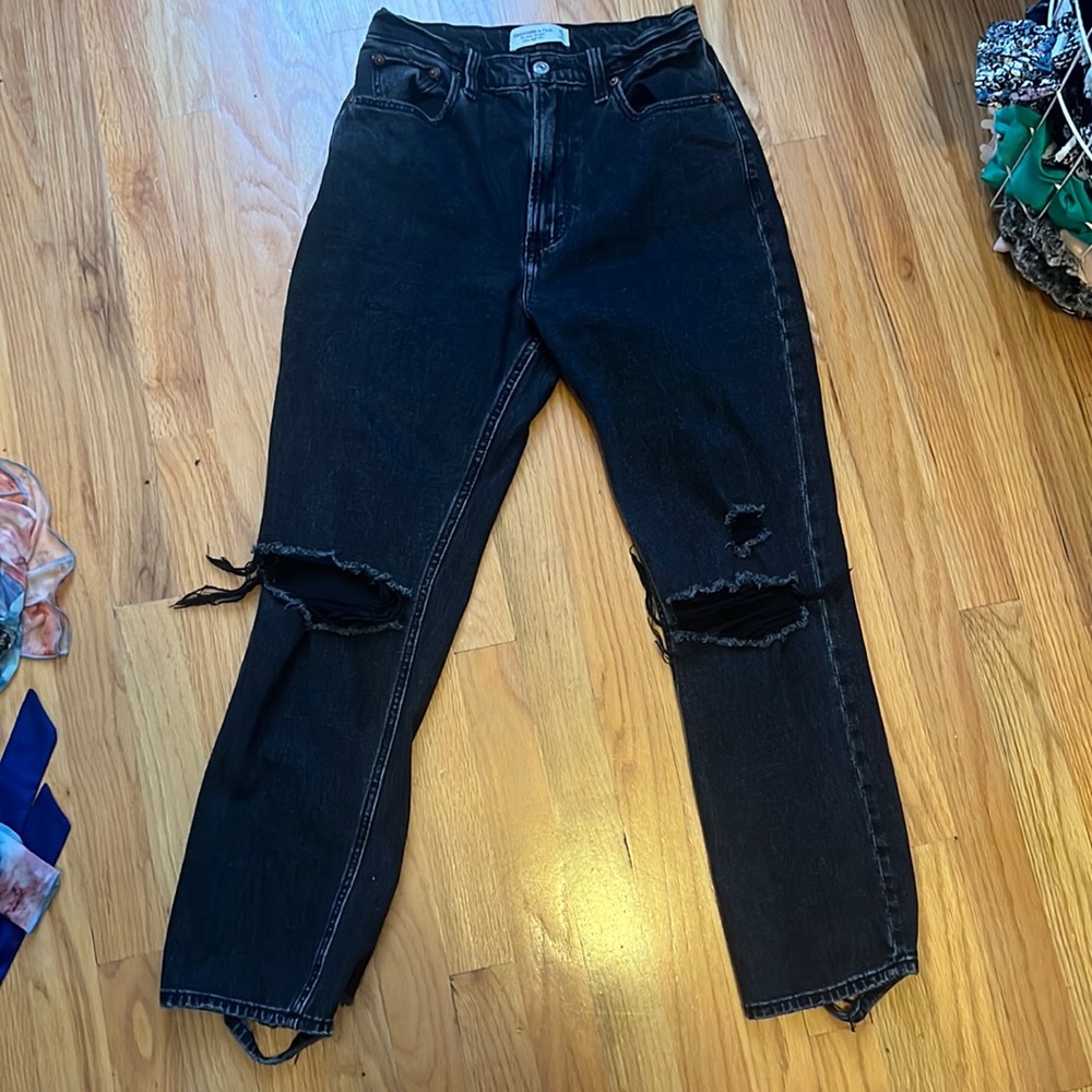 Abercrombie & Fitch Black Straight Leg Jeans